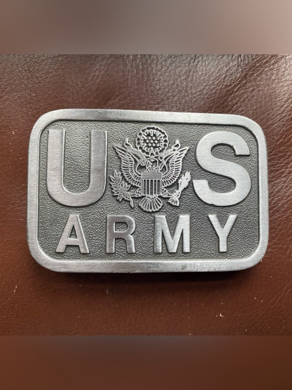 US Army Eagle Belt Buckle Award Vintage American Federal Eagle Insignia Silver